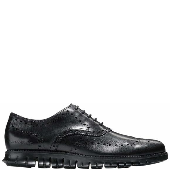 NEW COLE HAAN MEN'S ZEROGRAND WING OX LEATHER OXFORD, CLOSED HOLE/BLACK, 9 MEDIU